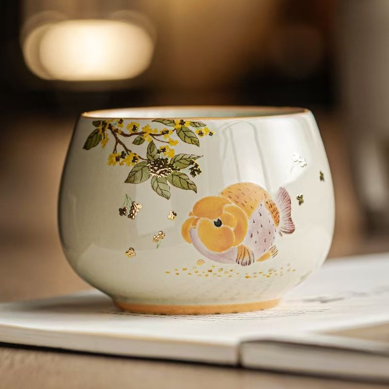 Osmanthus & Carp Ceramic Master Tea Cup