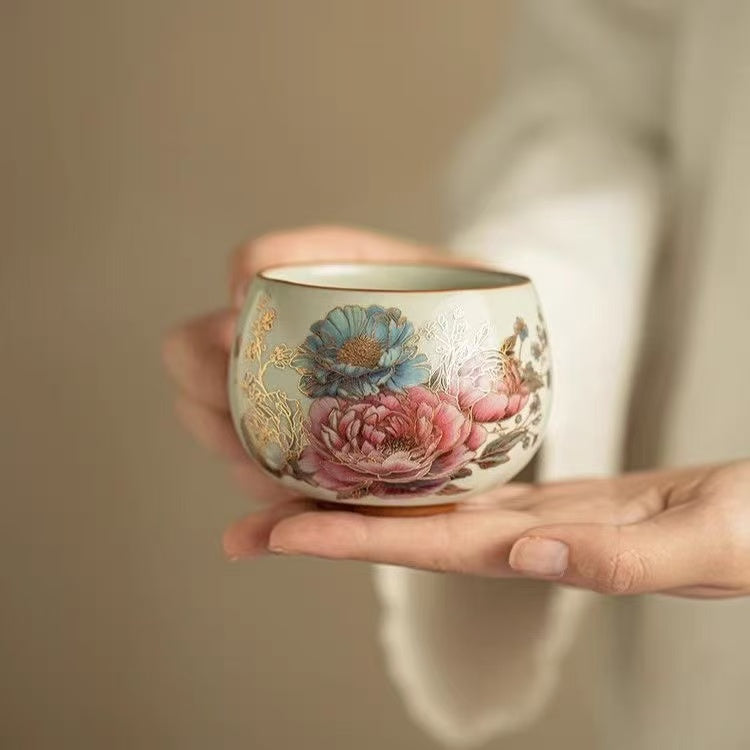 Peony Ceramic Teacup