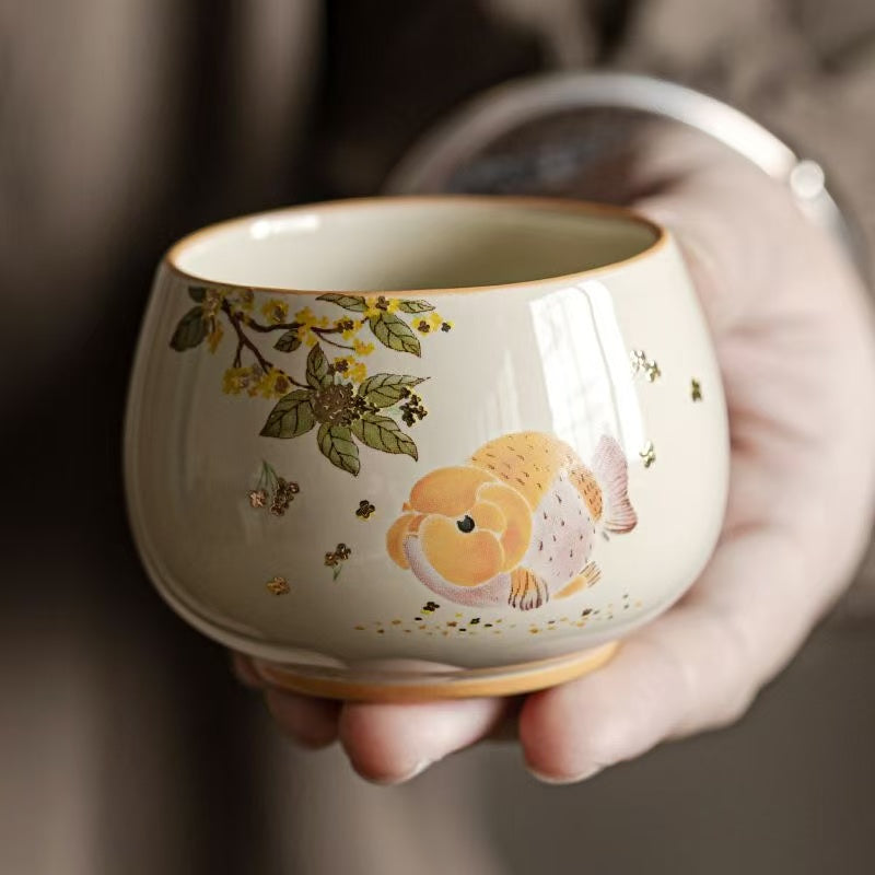 Osmanthus & Carp Ceramic Master Tea Cup