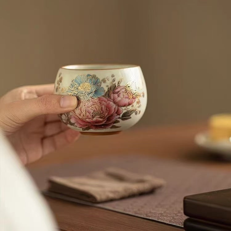 Peony Ceramic Teacup