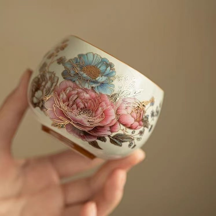 Peony Ceramic Teacup