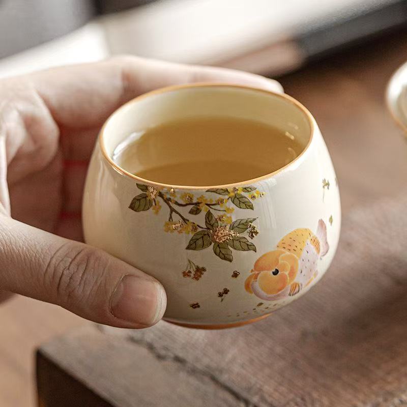 Osmanthus & Carp Ceramic Master Tea Cup