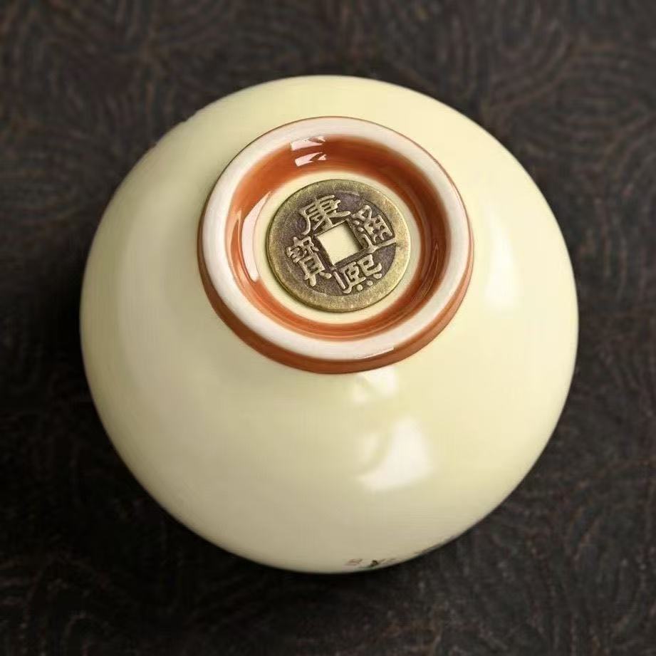 Plum Blossom & Swallow Ceramic Tea Cup