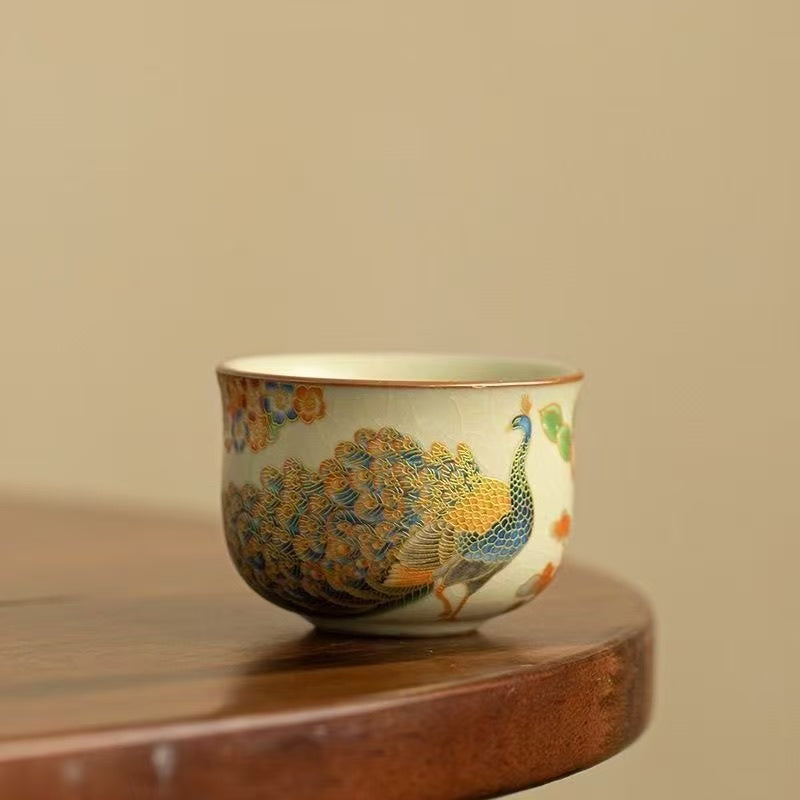 Peacock Ceramic Teacup