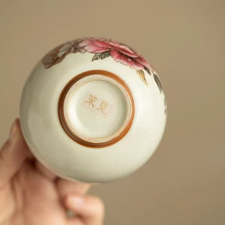 Peony Ceramic Teacup