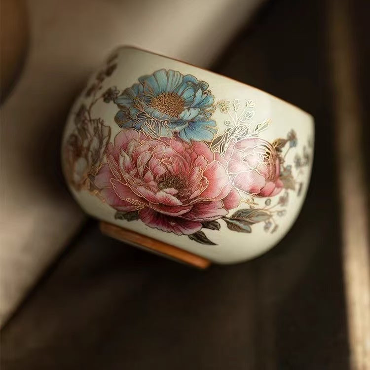Peony Ceramic Teacup